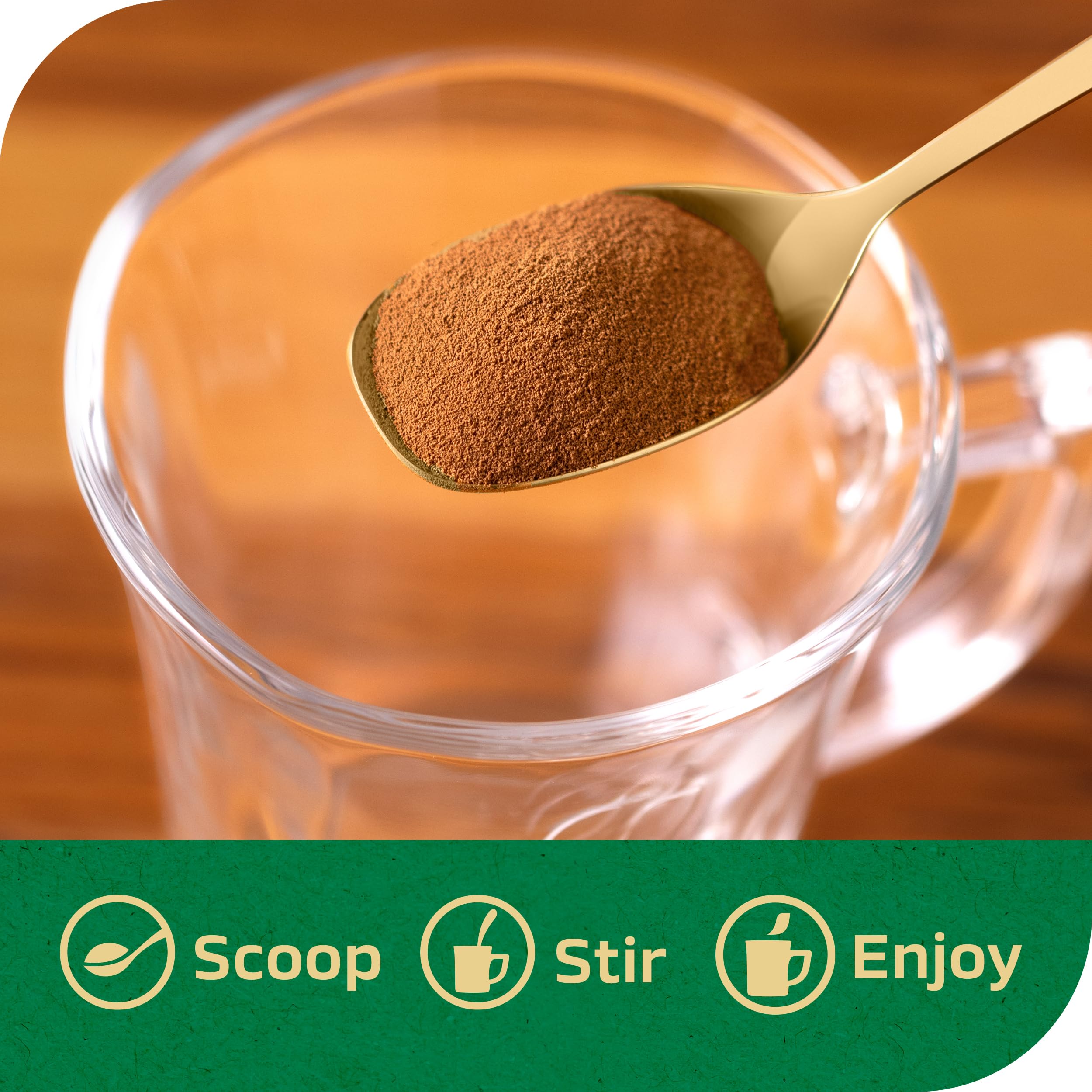 Open NESCAFÉ Gold Decaf Espresso jar ready for instant espresso.