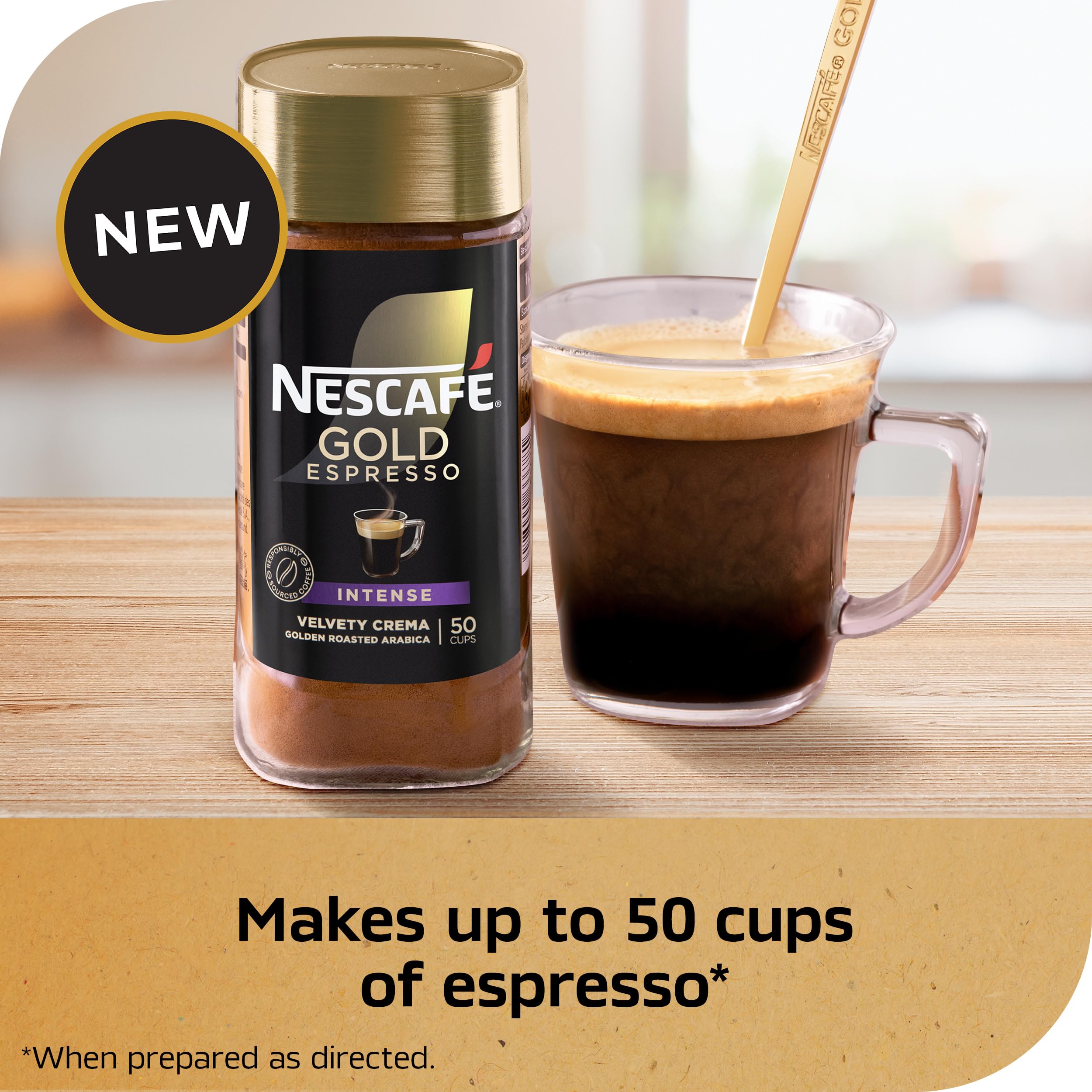 NESCAFÉ Gold Espresso Intense jar front showcasing premium instant coffee.