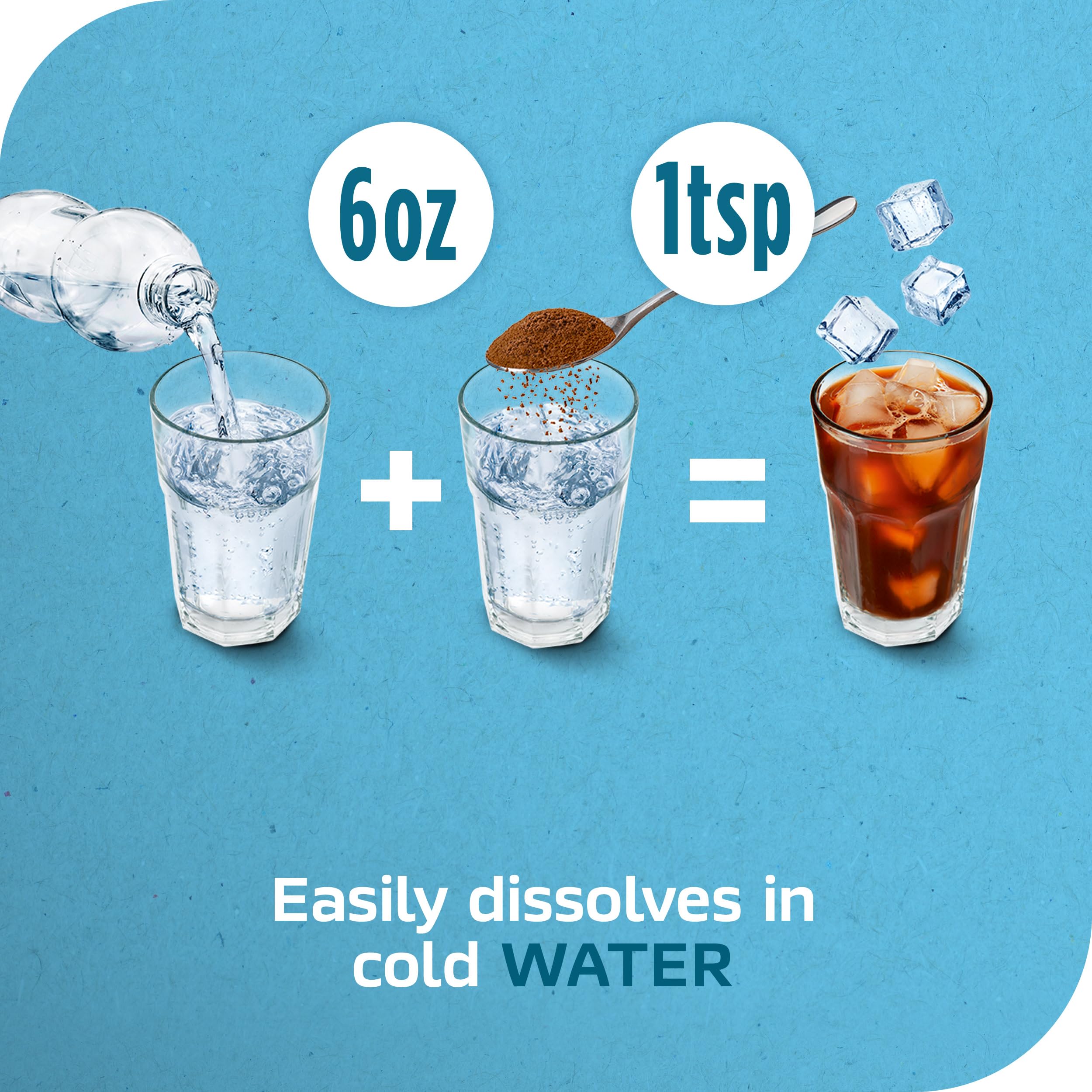 NESCAFÉ Ice Roast dissolving in cold water to create iced coffee.