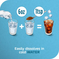 NESCAFÉ Ice Roast dissolving in cold water to create iced coffee.