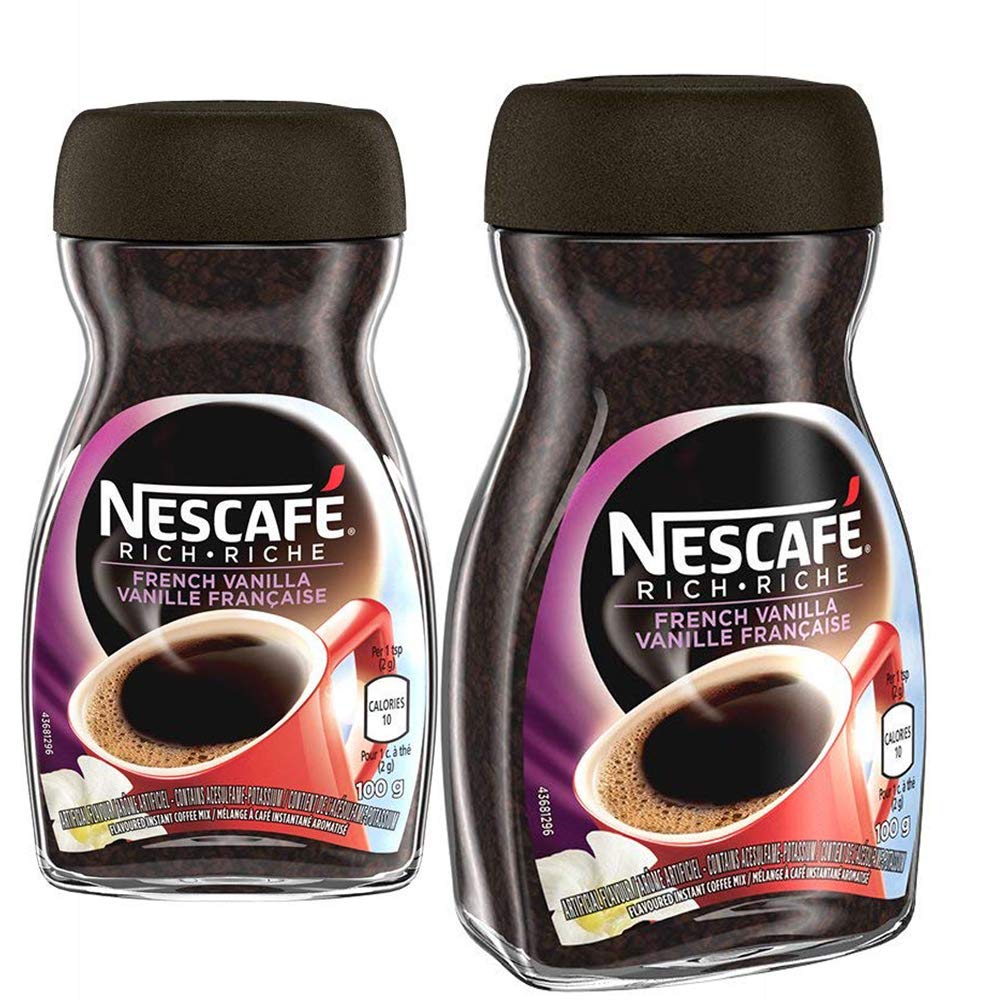 NESCAFÉ Rich French Vanilla jar close-up shows vanilla aroma