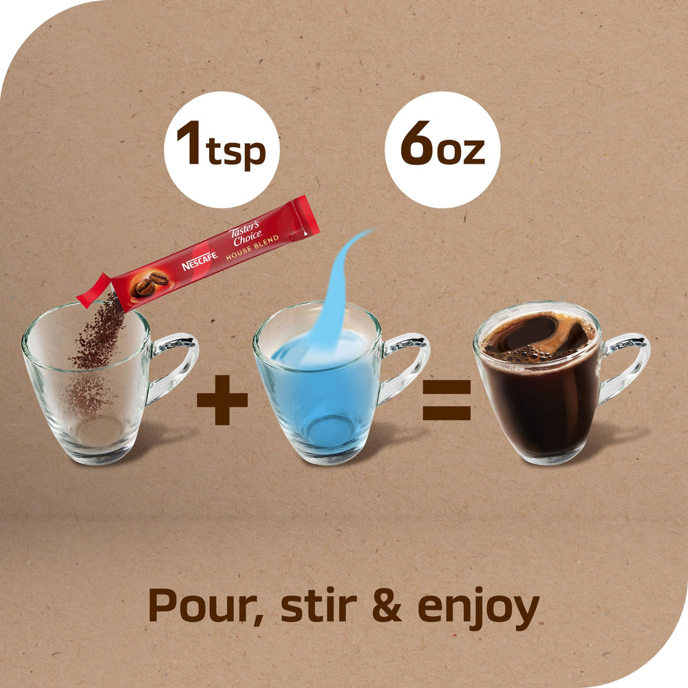 Instant packets of NESCAFÉ Taster's Choice House Blend ready to brew