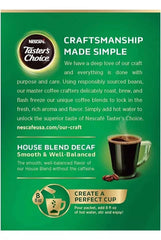 Nescafe Taster's Choice Decaf House Blend sticks dissolving in hot water for quick brew