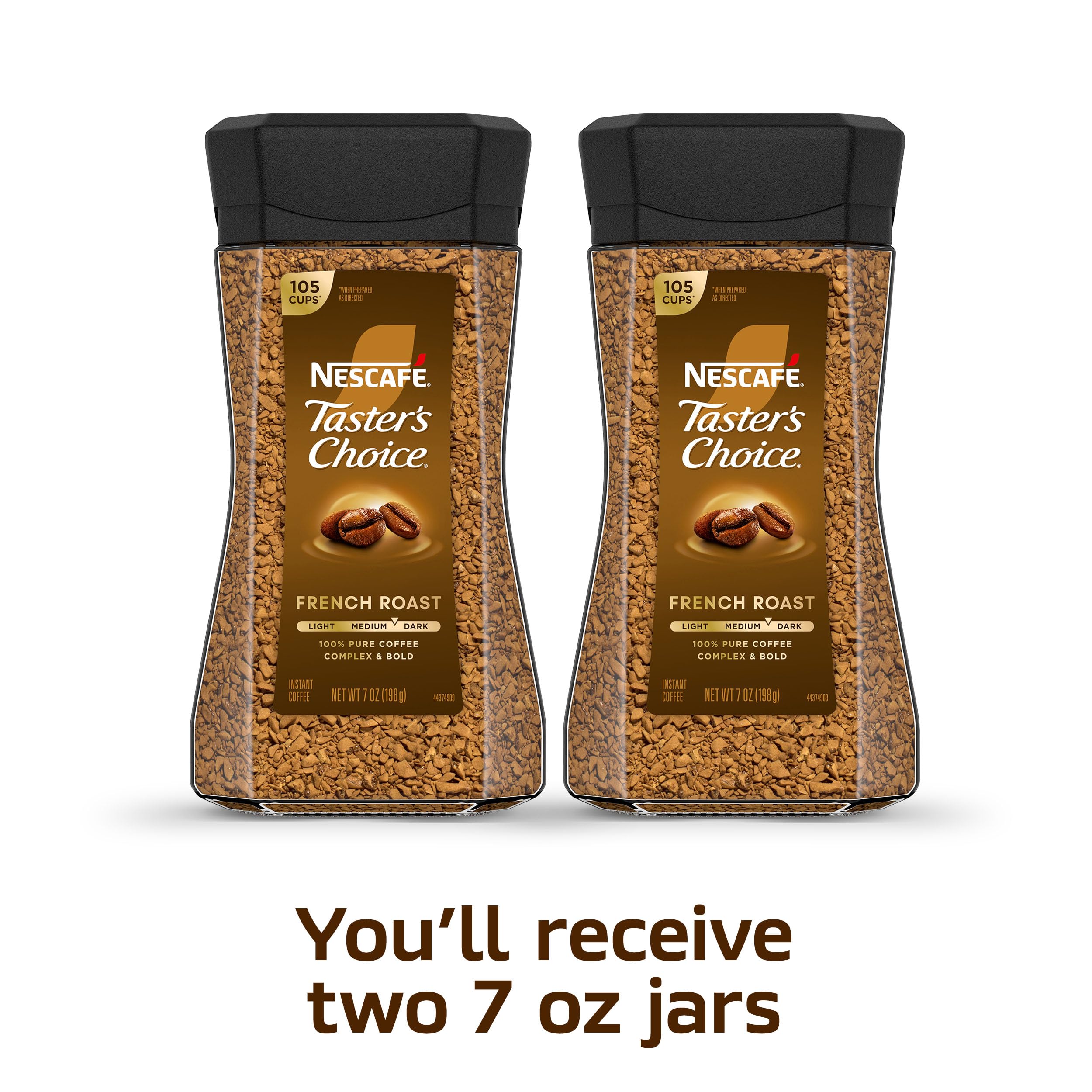 NESCAFÉ Taster's Choice French Roast jar view showcasing two jars setup