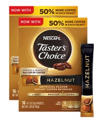Nescafé Taster's Choice Hazelnut packets offer quick, flavorful coffee at home.