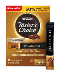 Steaming cup of Nescafé Taster's Choice Hazelnut reveals toasted aroma.