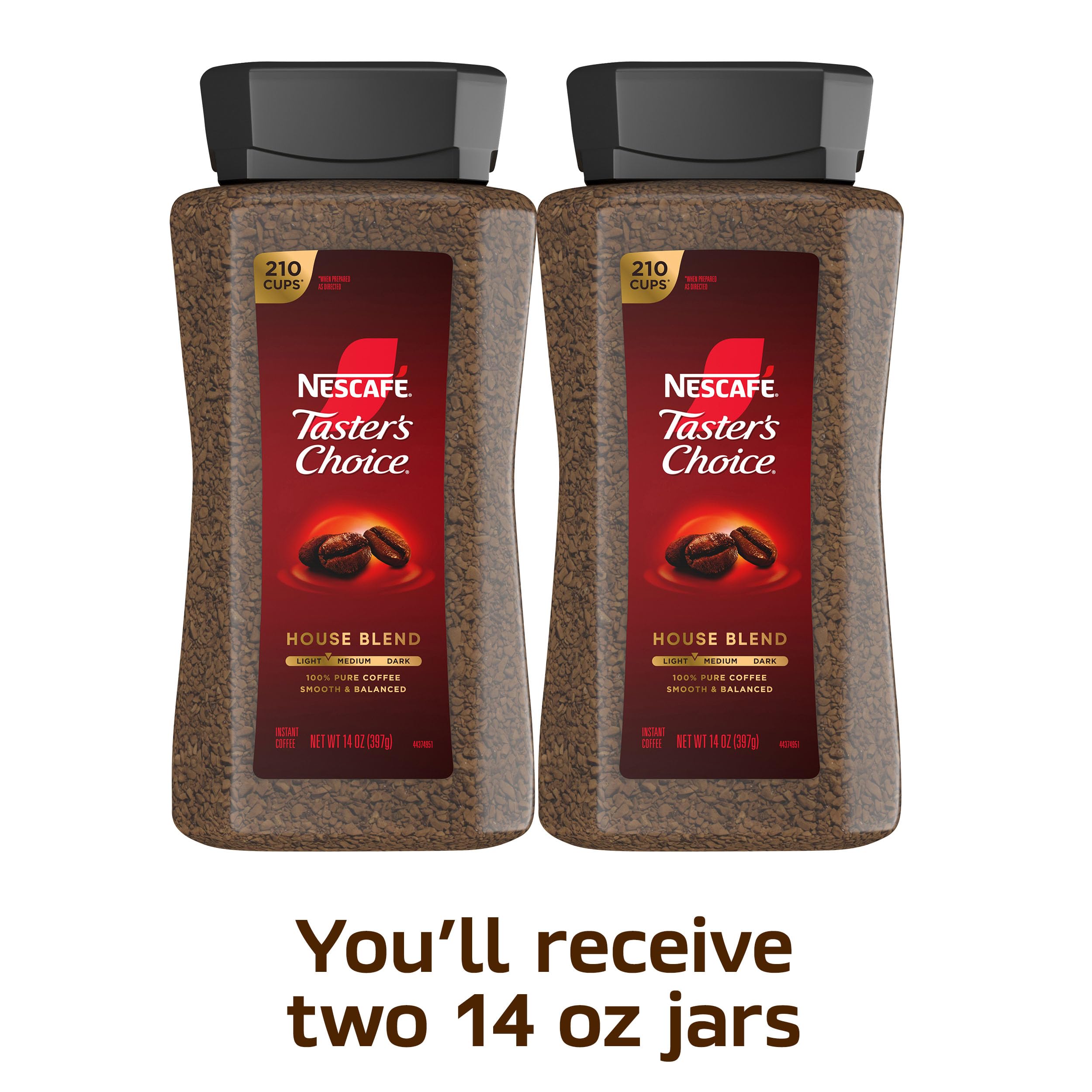 NESCAFÉ Taster's Choice House Blend jar back highlights brewing details for trusted ease