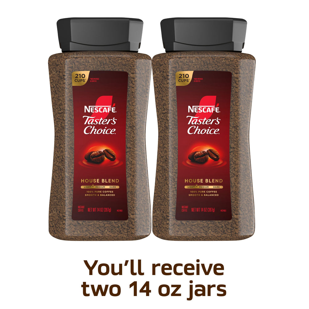 NESCAFÉ Taster's Choice House Blend jar back highlights brewing details for trusted ease