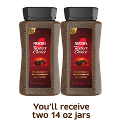 NESCAFÉ Taster's Choice House Blend jar back highlights brewing details for trusted ease