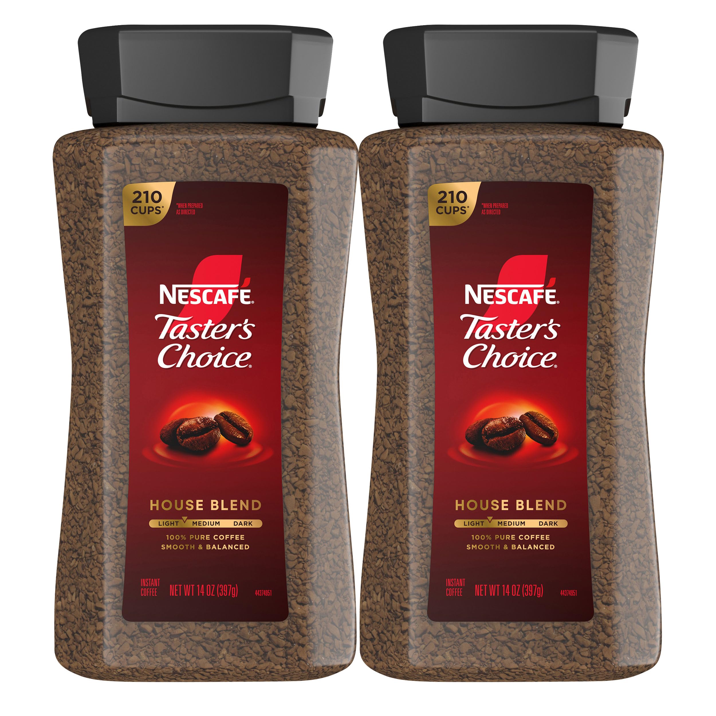 NESCAFÉ Taster's Choice House Blend jar front shows convenient instant coffee for busy mornings