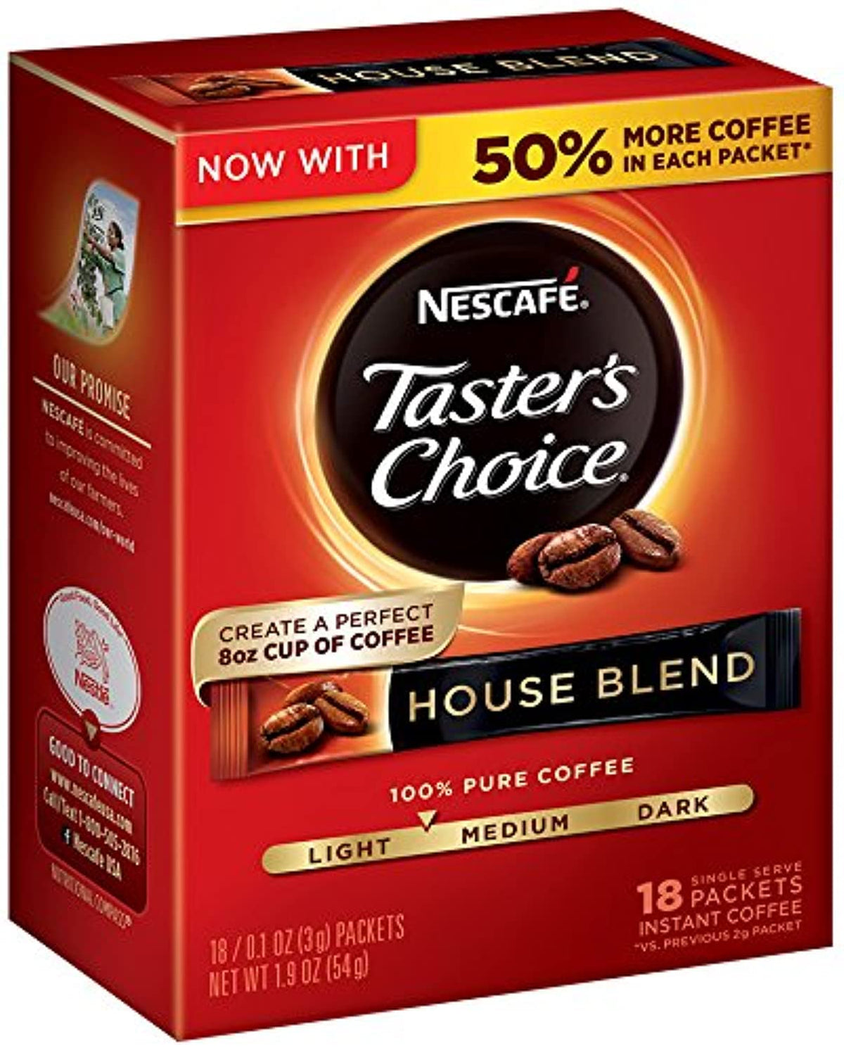 Nescafe Taster's Choice House Blend stick packaging for quick, convenient mornings