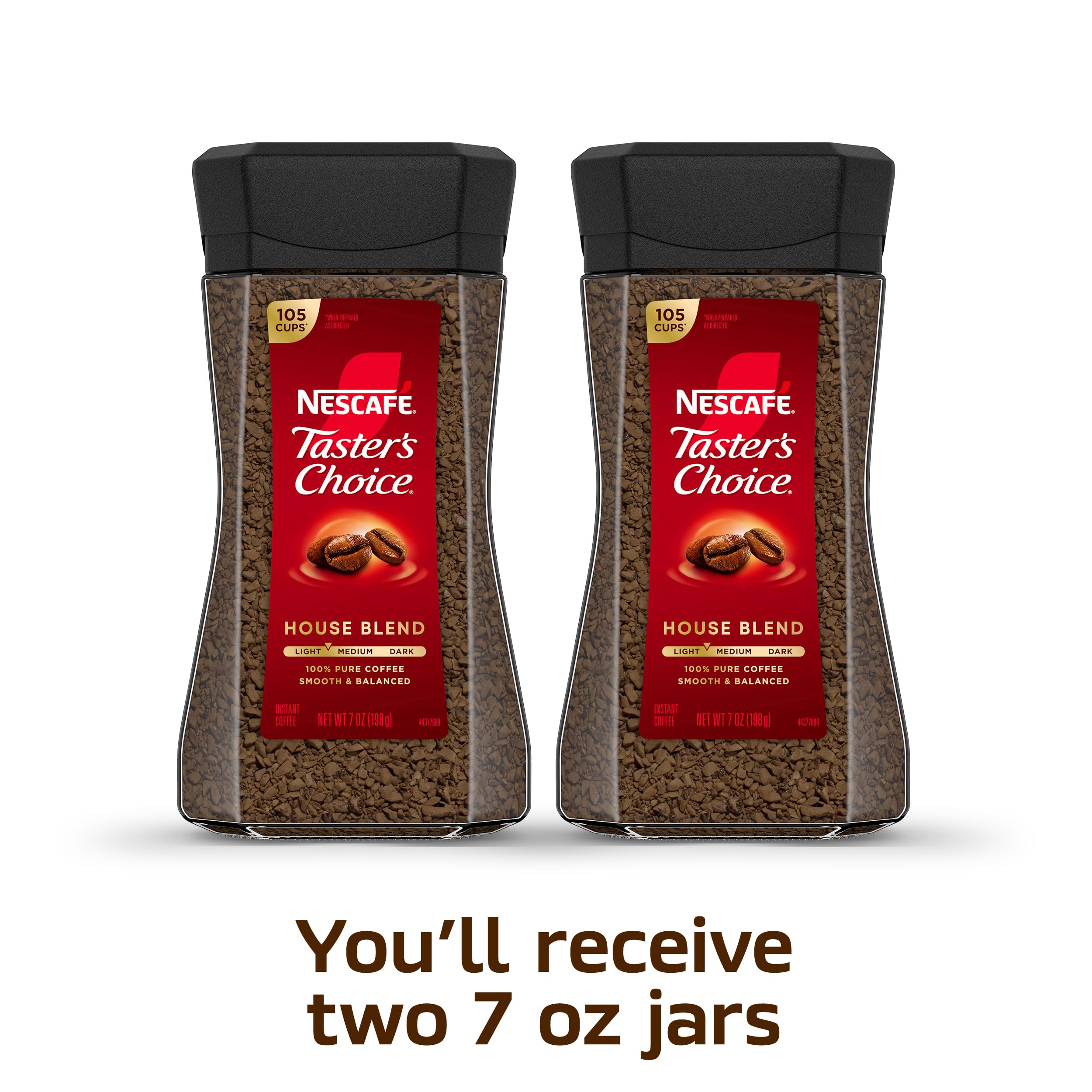 NESCAFÉ Taster's Choice instant coffee powder for fast, smooth cups.
