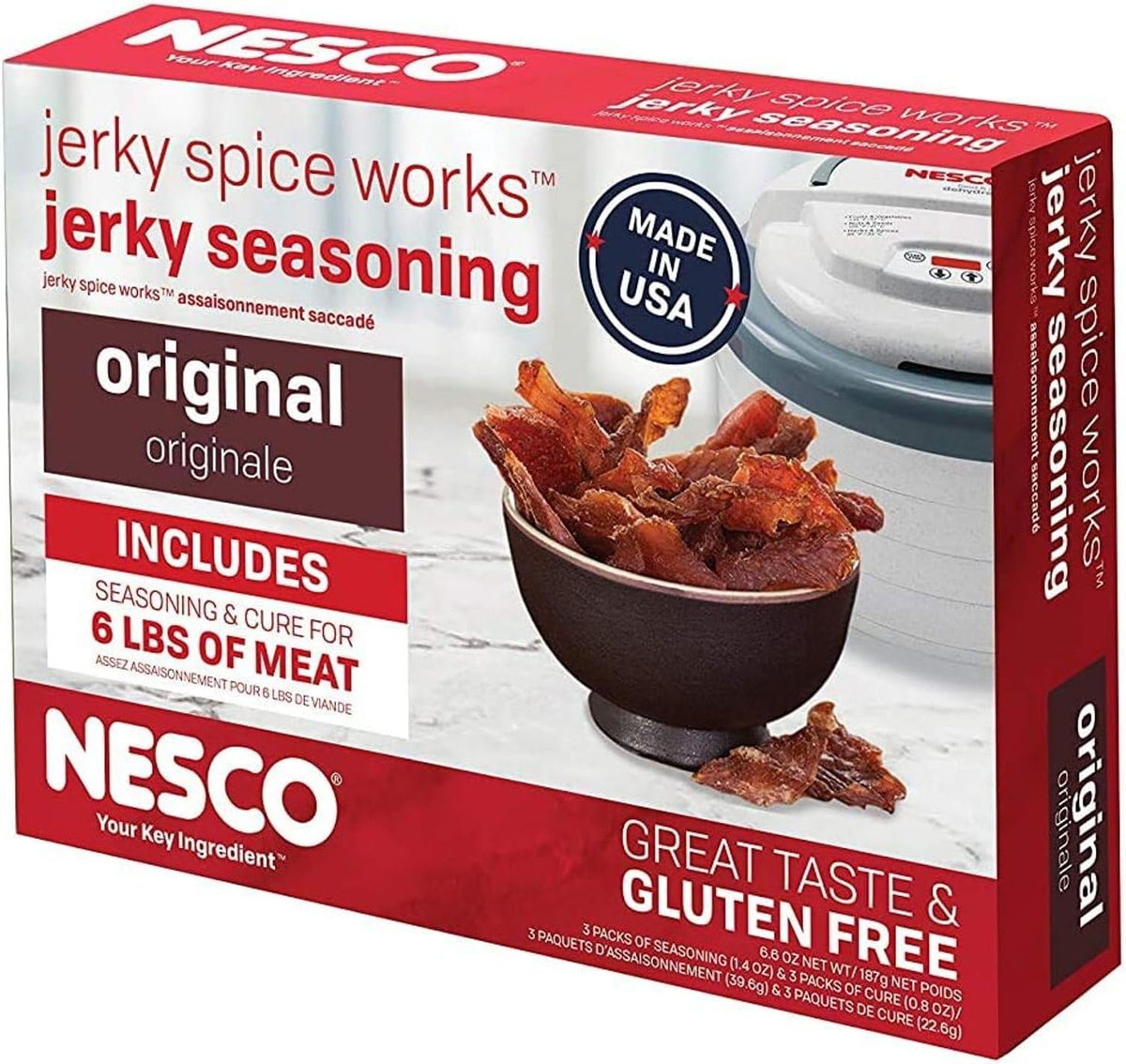 NESCO Jerky Original Seasoning 3 Pack front view boosts flavor for homemade jerky