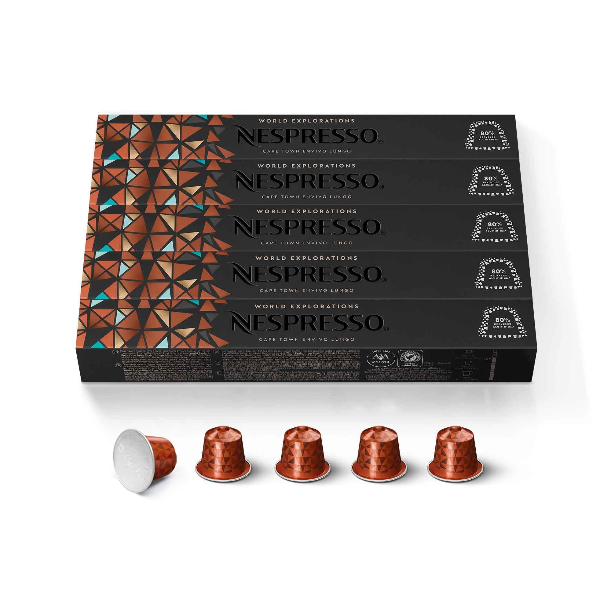 Nespresso Cape Town Envivo Lungo pod ready to brew for a bold morning cup