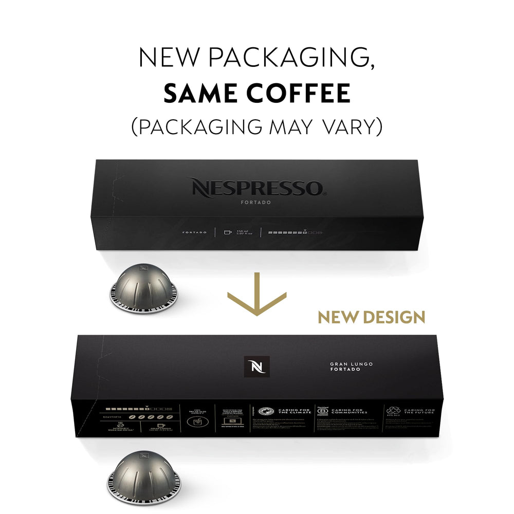Nespresso Fortado aroma rising from cup, reinforcing cocoa notes.