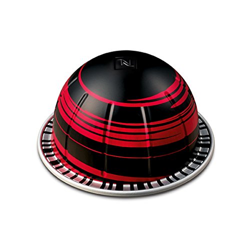 Closeup of Nespresso Half Caffeinato capsule, showcasing smooth texture and biscuit notes.