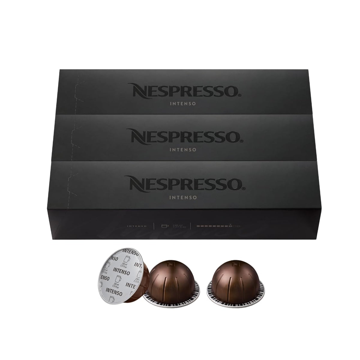 Nespresso Intenso Vertuo capsules 30-count pack for bold, long-lasting coffee