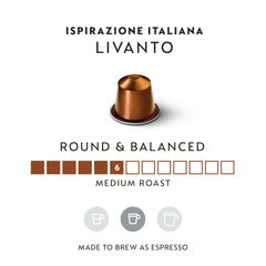 Nespresso Livanto espresso pour cup emphasizes a balanced cup