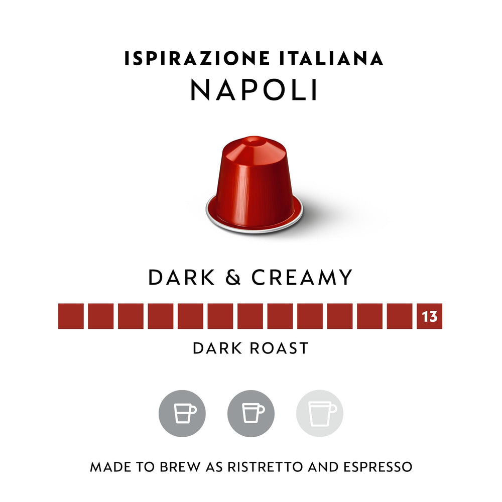 Napoli capsules showcase velvety crema and rich body.