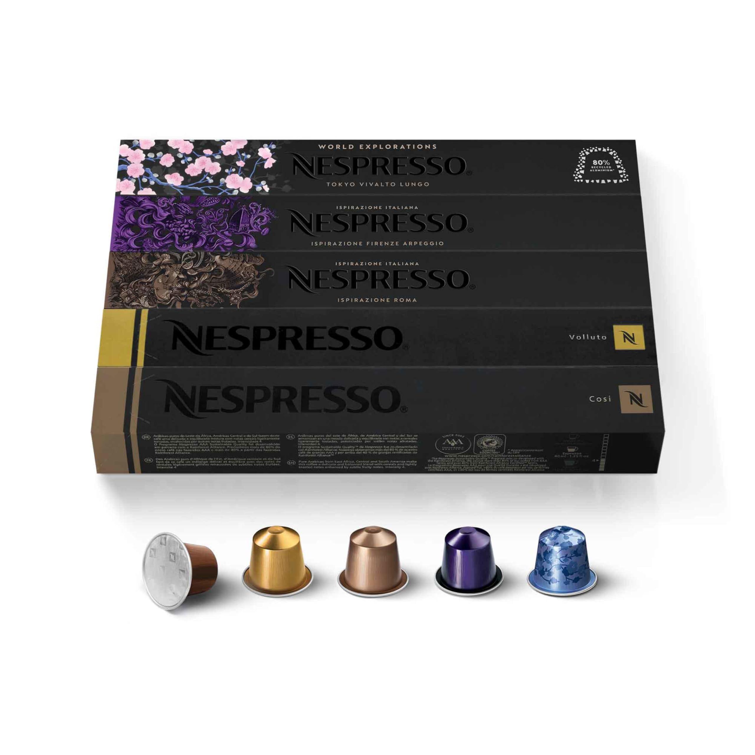 Nespresso Volluto capsule in Original Line pack for a sweet, light espresso.