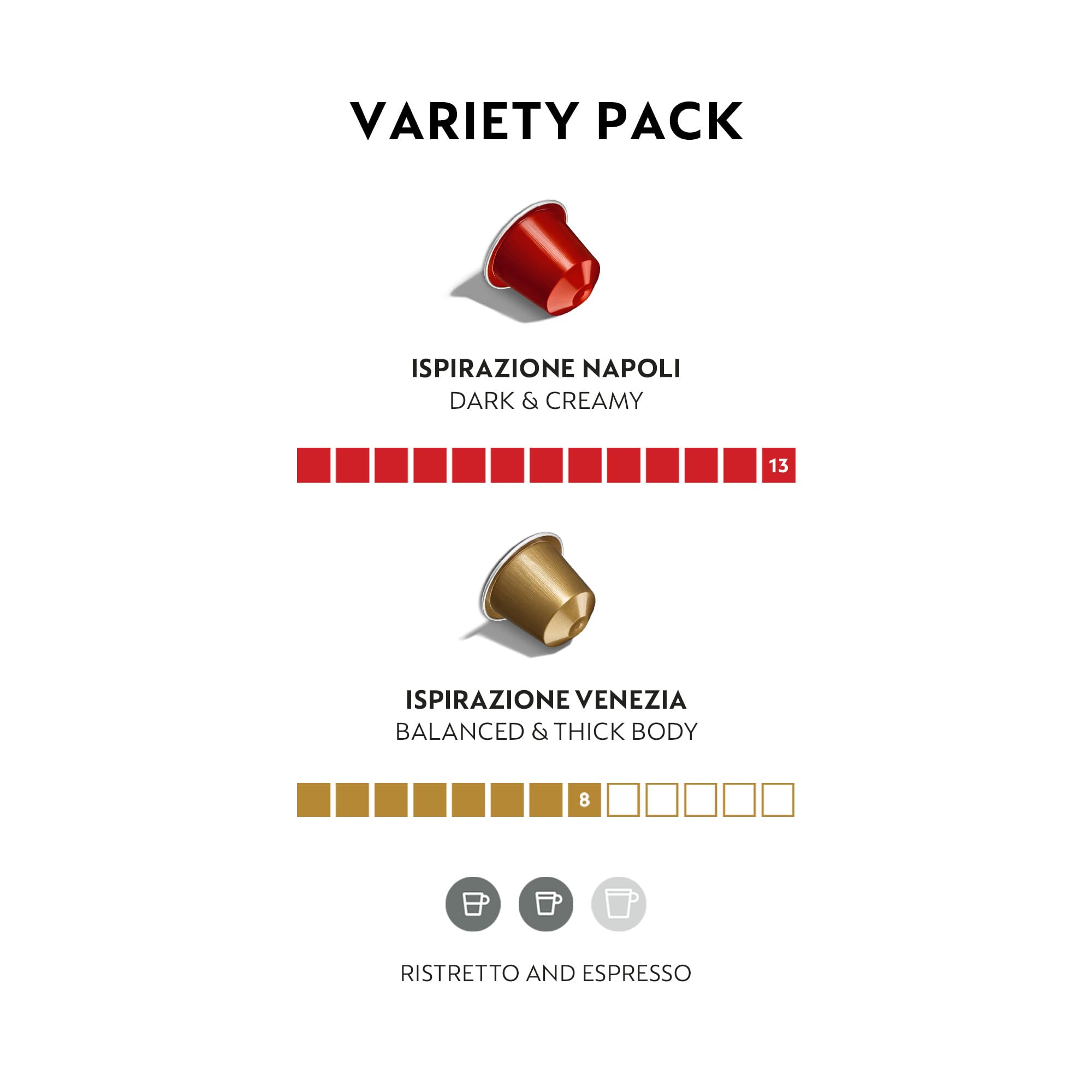 Nespresso Venezia capsules close-up showing mellow aroma