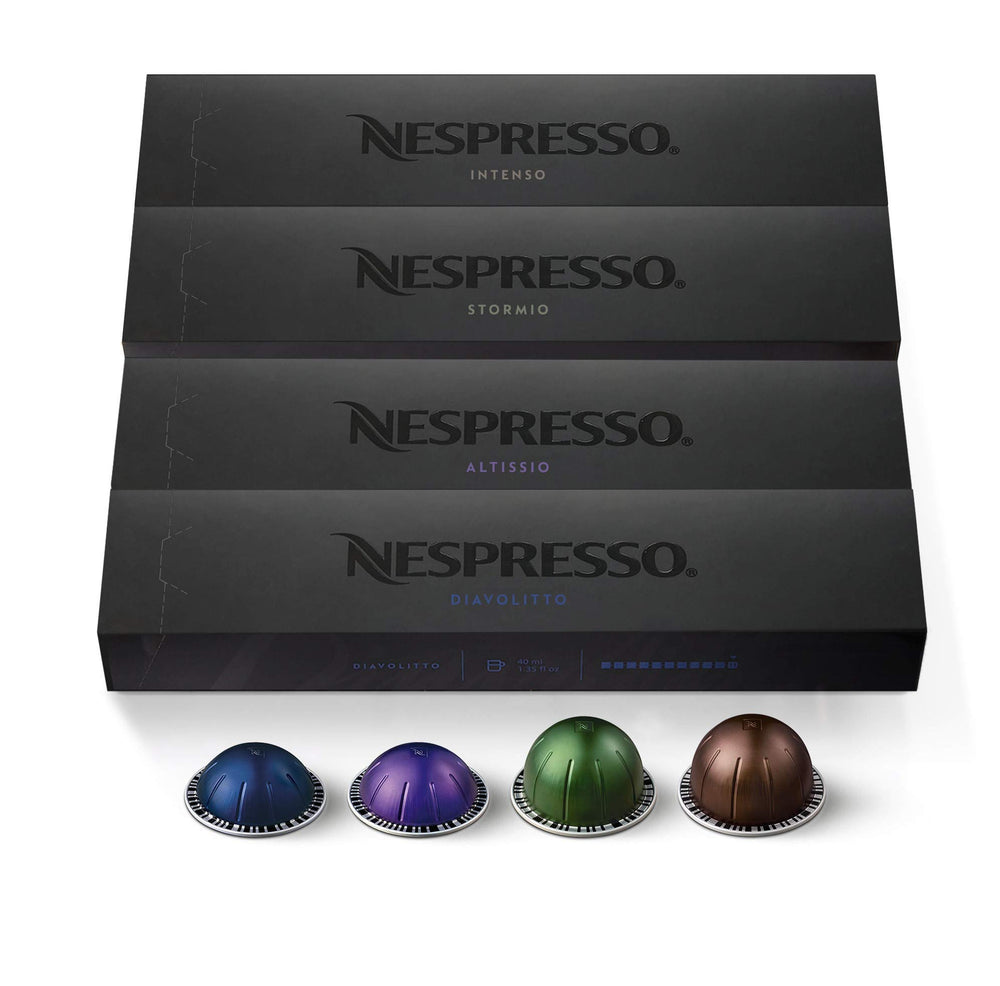 Nespresso Vertuo dark assortment pack—perfect for tasting at home.