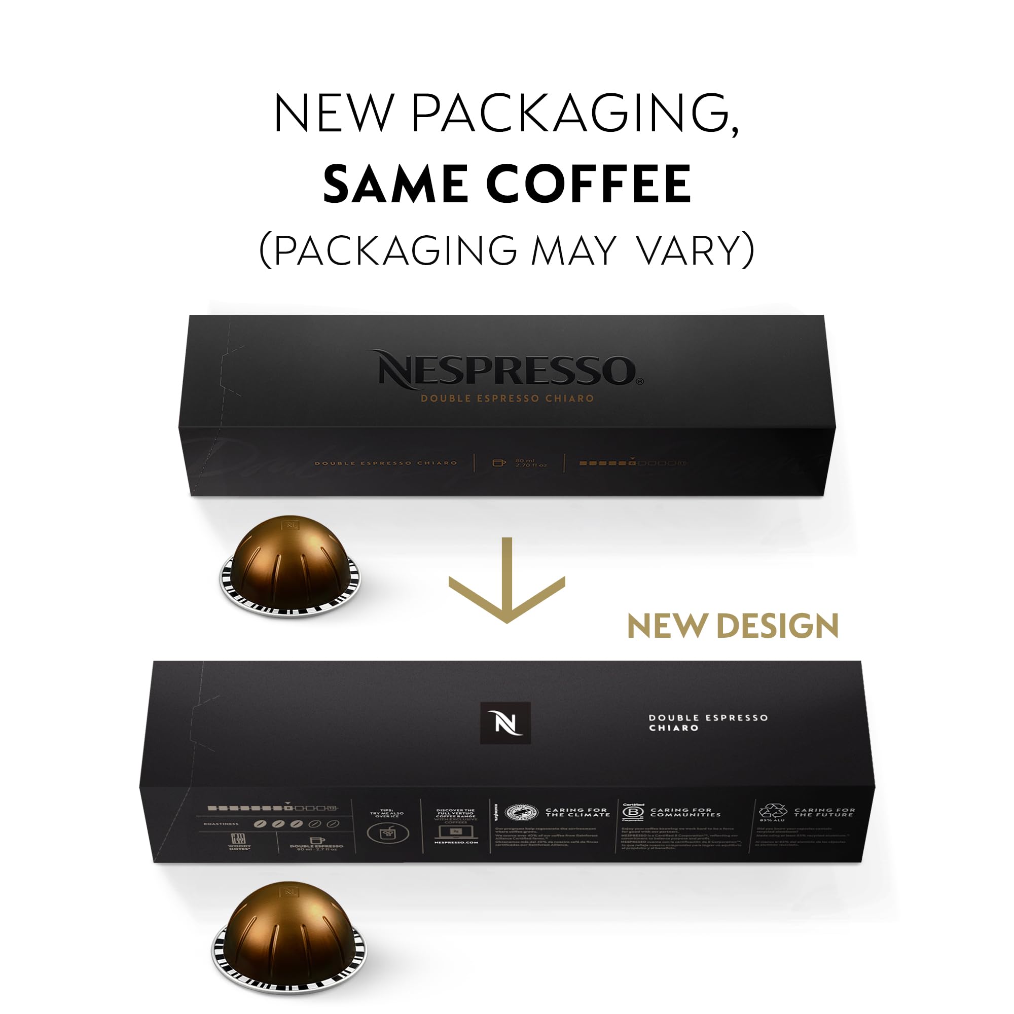Nespresso Vertuo Double Espresso Chiaro latte art demonstrates creamy texture when milk is added