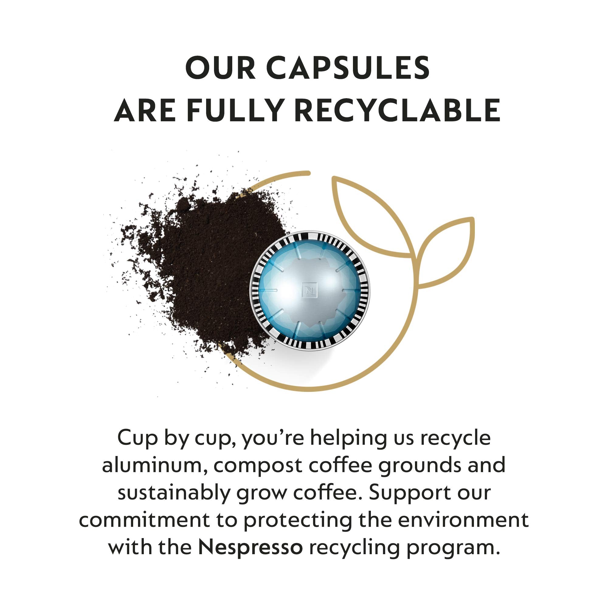 Nespresso sustainability badge beside Ice Leggero box.