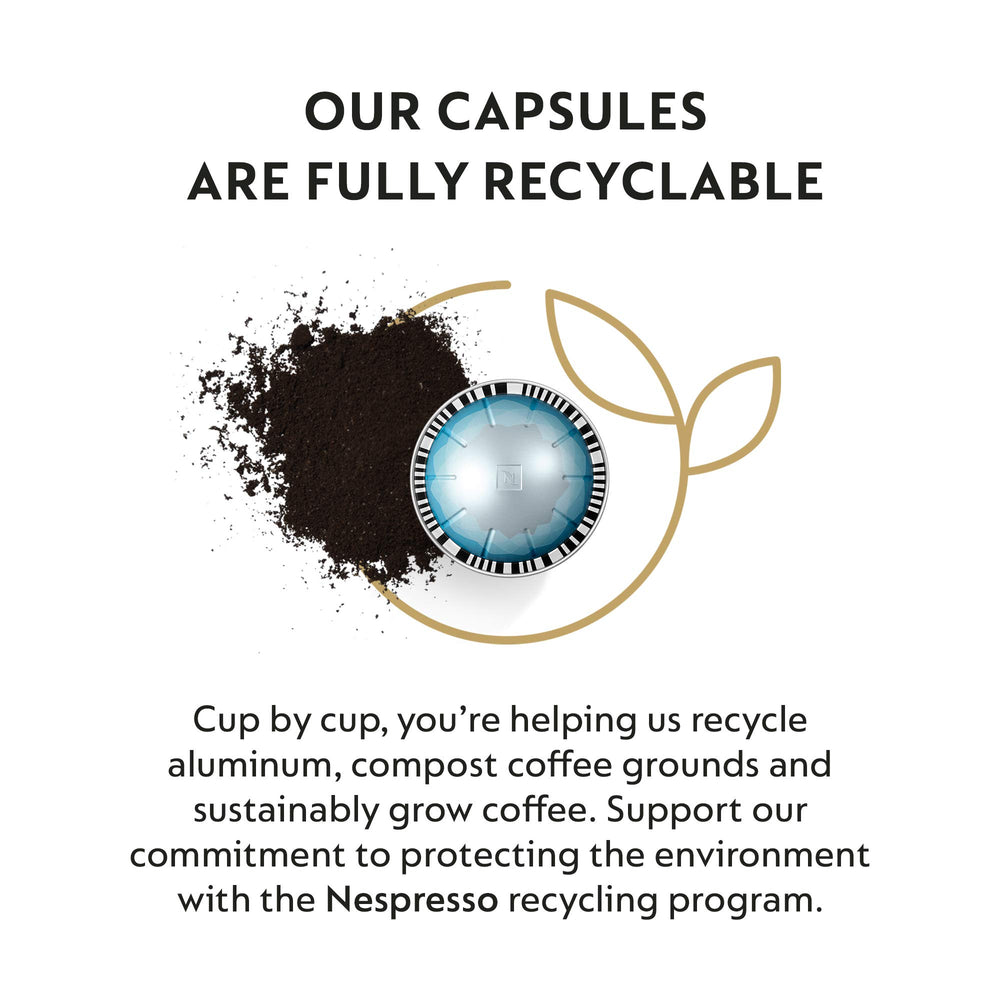 Nespresso sustainability badge beside Ice Leggero box.
