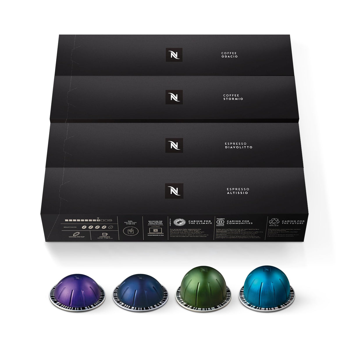Nespresso Vertuo Odacio pods deliver bold, lively mornings with a brisk aroma.