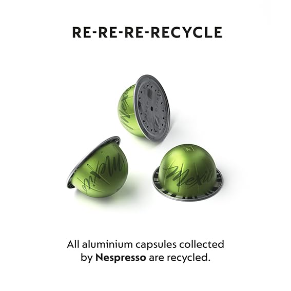 Nespresso Vertuo roasted hazelnut pour-over glass captures rich aroma.