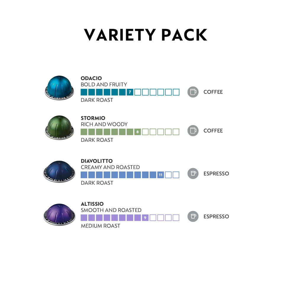 Nespresso Vertuo Stormio pods offer a rich, strong blend for an afternoon pick-me-up.