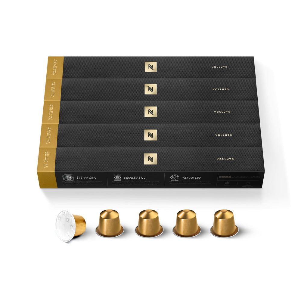 Nespresso Volluto Original Line capsules pack for convenient at home espresso.