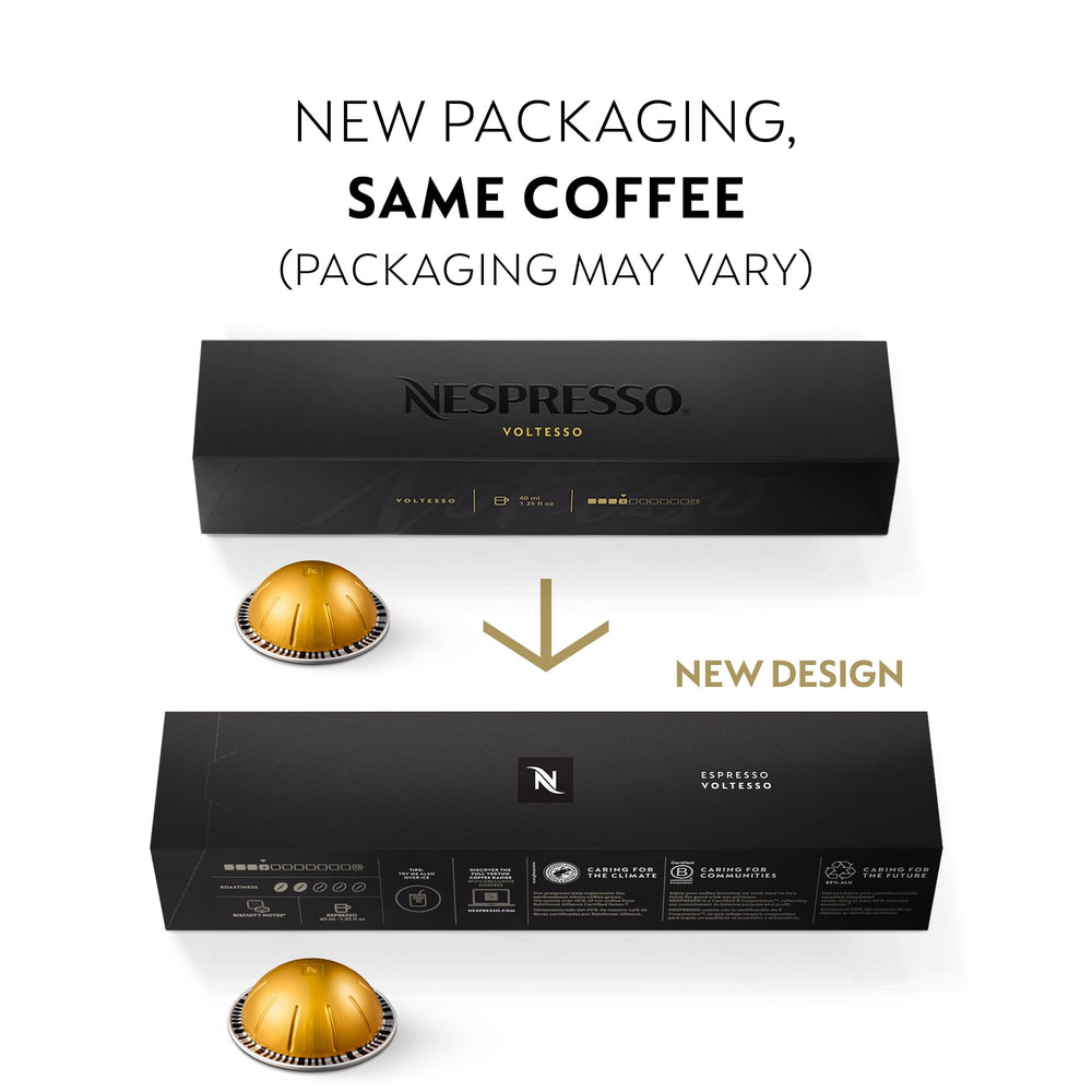 Voltesso crema with biscuity notes, ideal for a smooth long coffee.