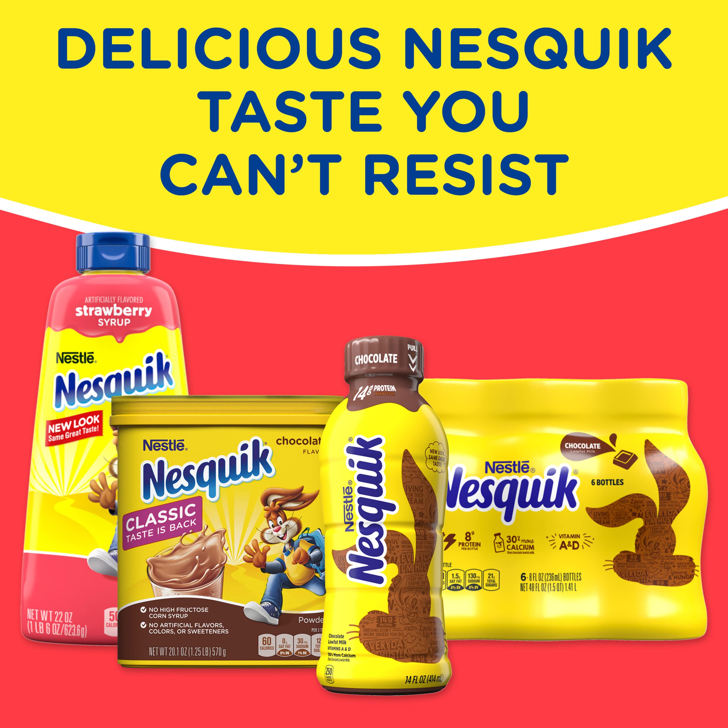 Nesquik Strawberry milk mixed with natural color sources
