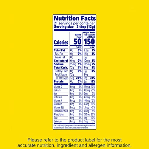 Measuring spoon beside Nesquik powder package indicating simple dosage