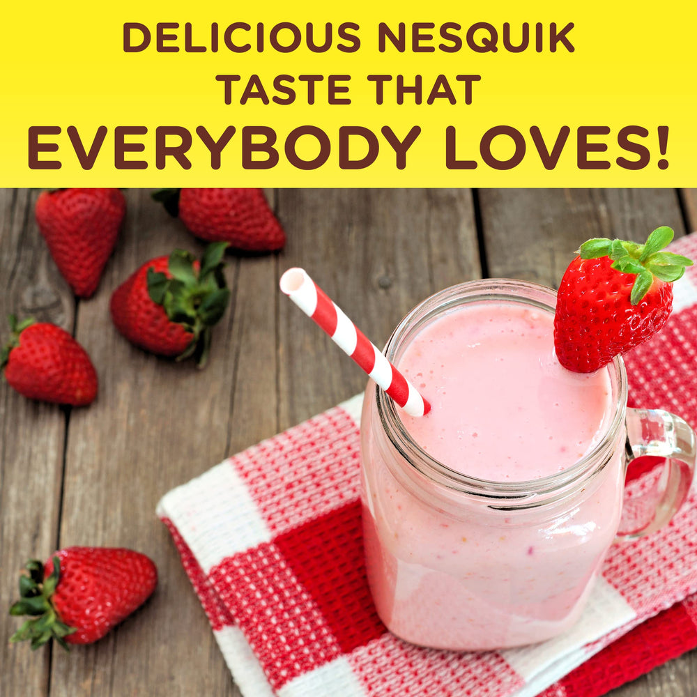 A bowl and glass show easy, family friendly strawberry flavor for breakfast