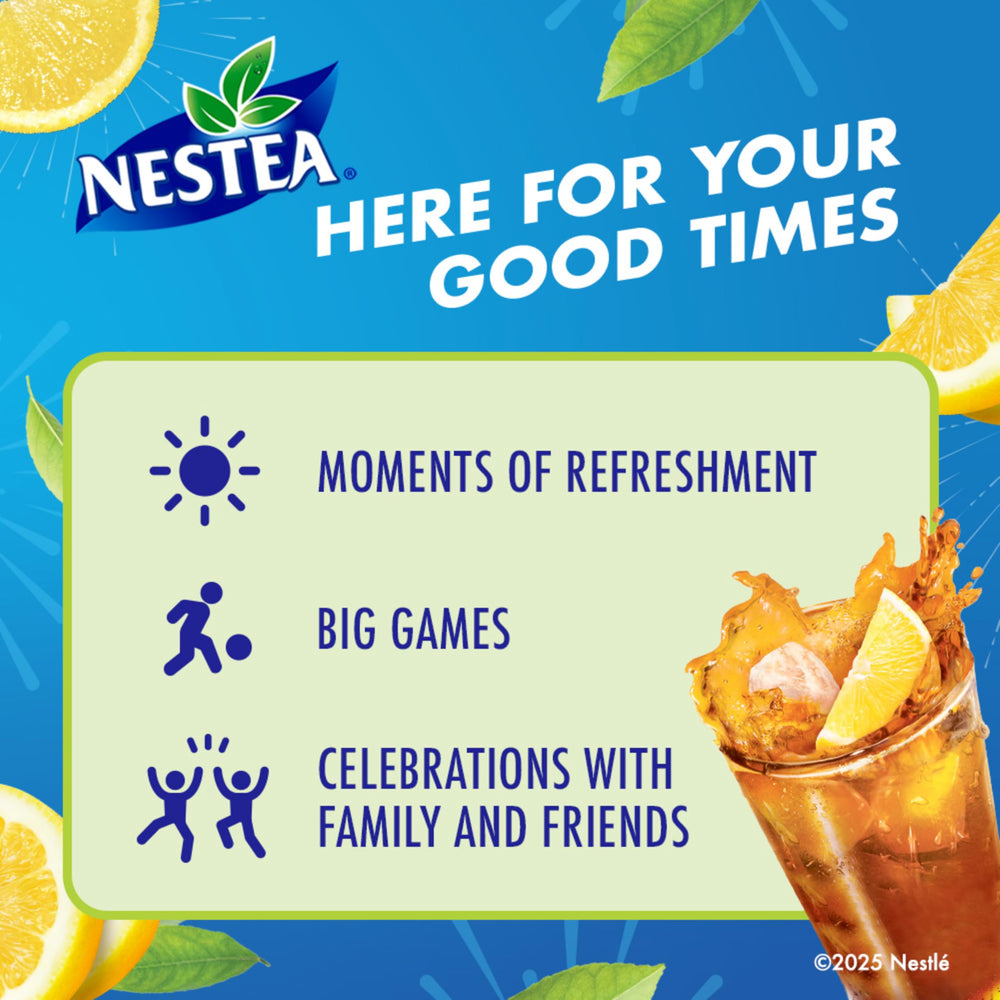 Nestea cold refresh glass with lemon iced tea ready to enjoy