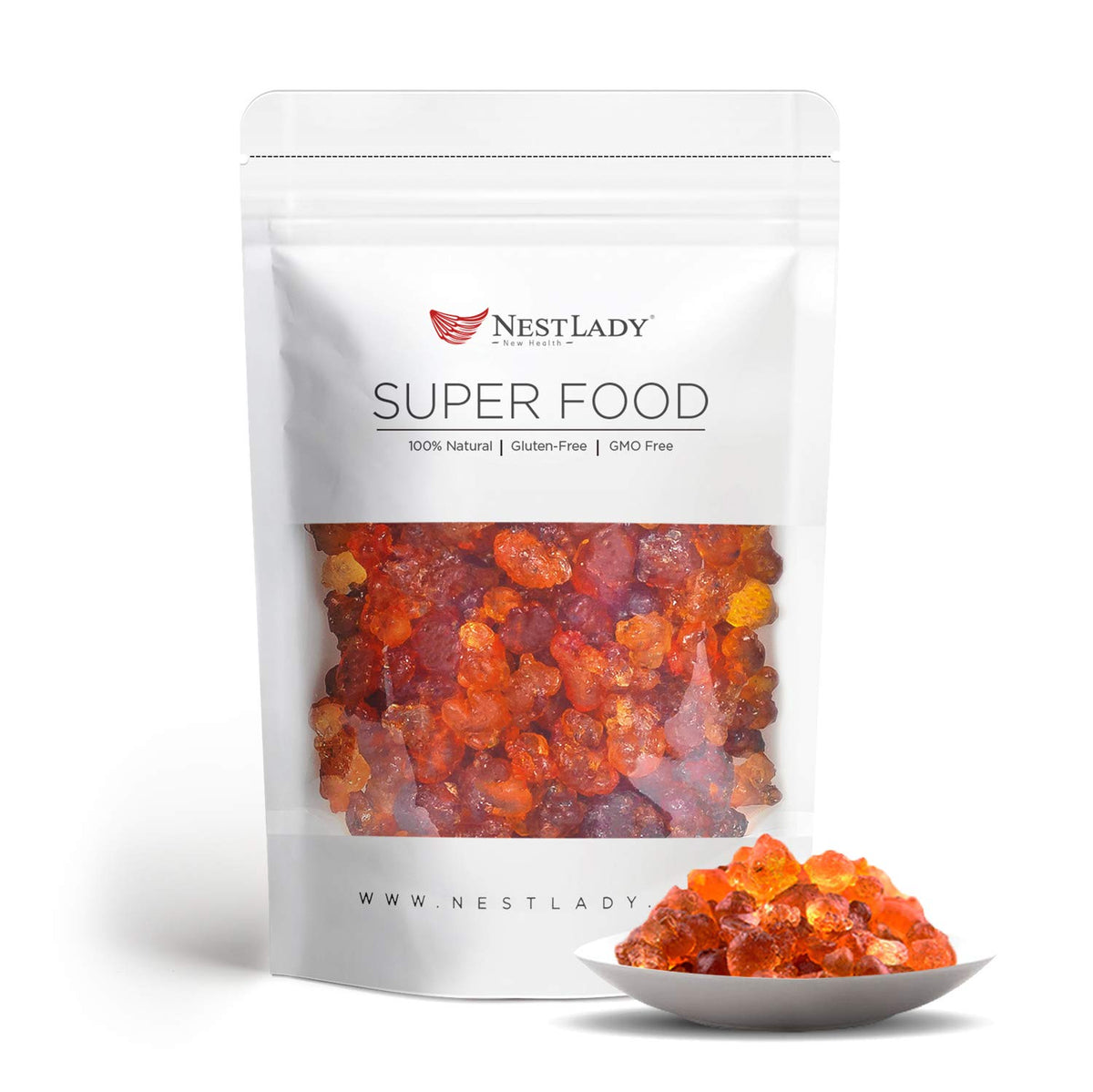 Nestlady peach gum resin used for soups and desserts with skin-nourishing potential.