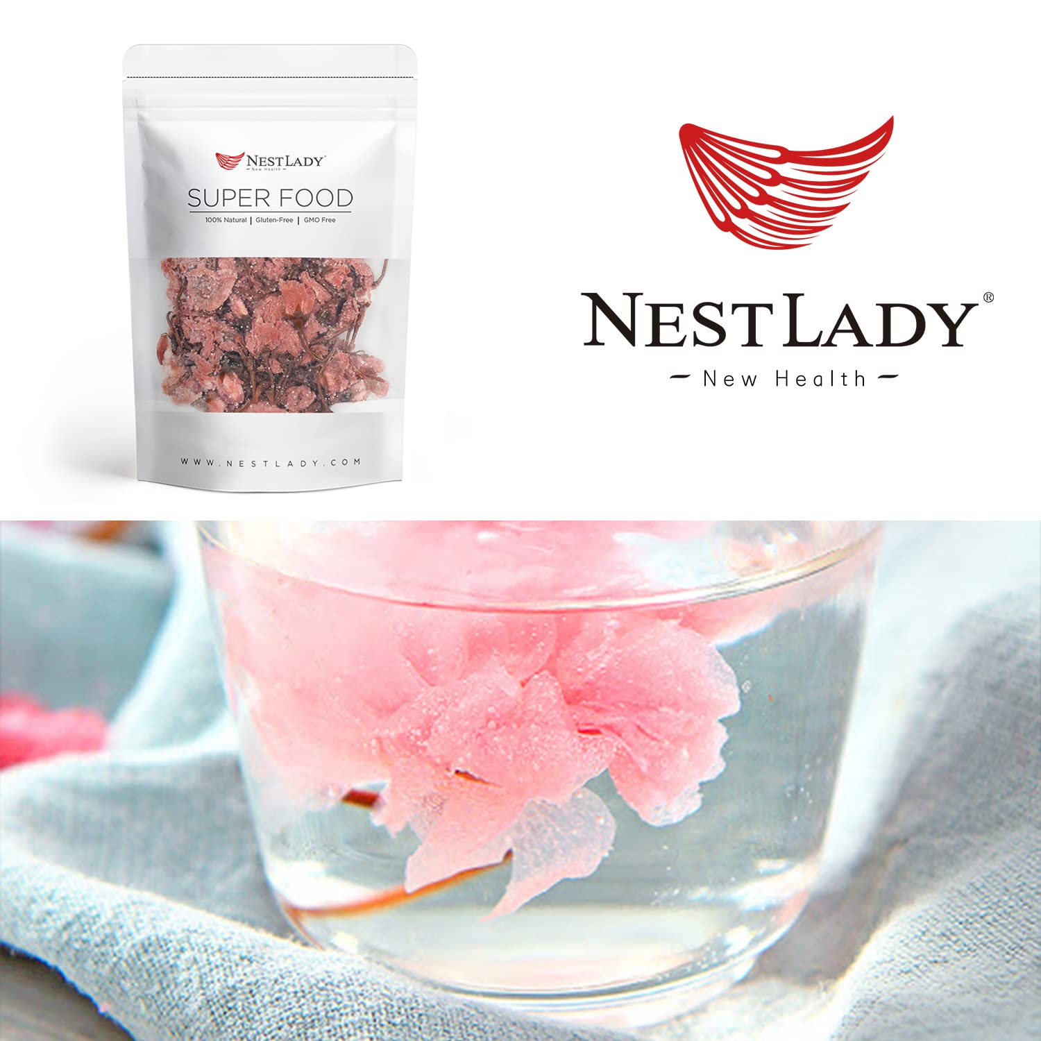 NESTLADY salted sakura blooms for decorative wedding garnishes.