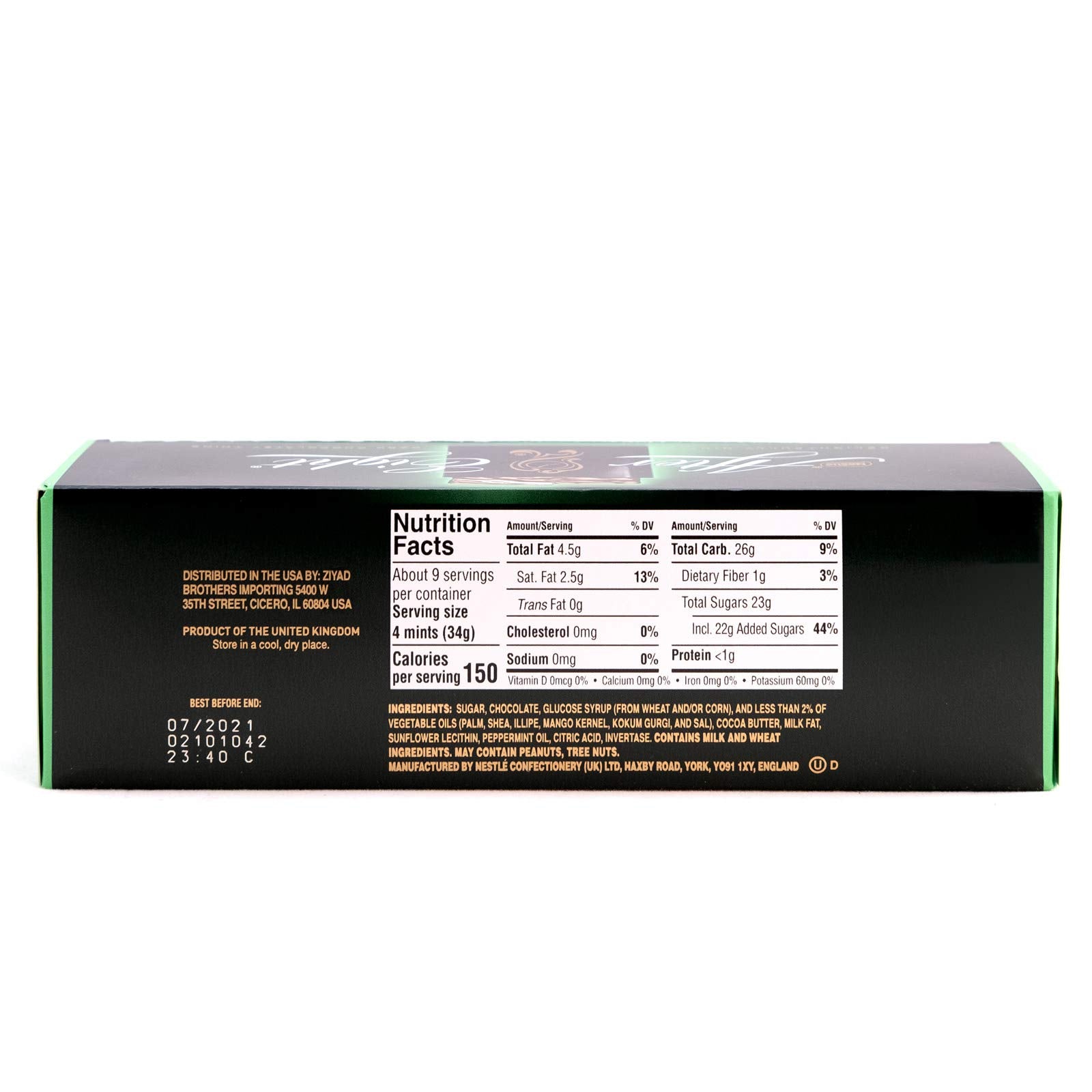 Nestlé After Eight peppermint-centre provides a cool, refreshing center.
