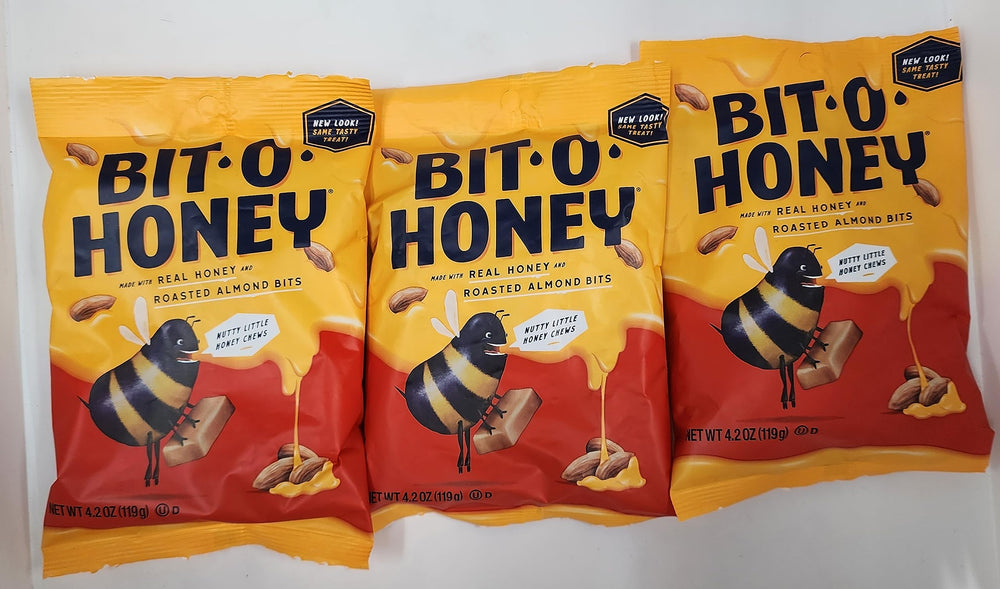 Label details for Nestle Bit O Honey bags on display