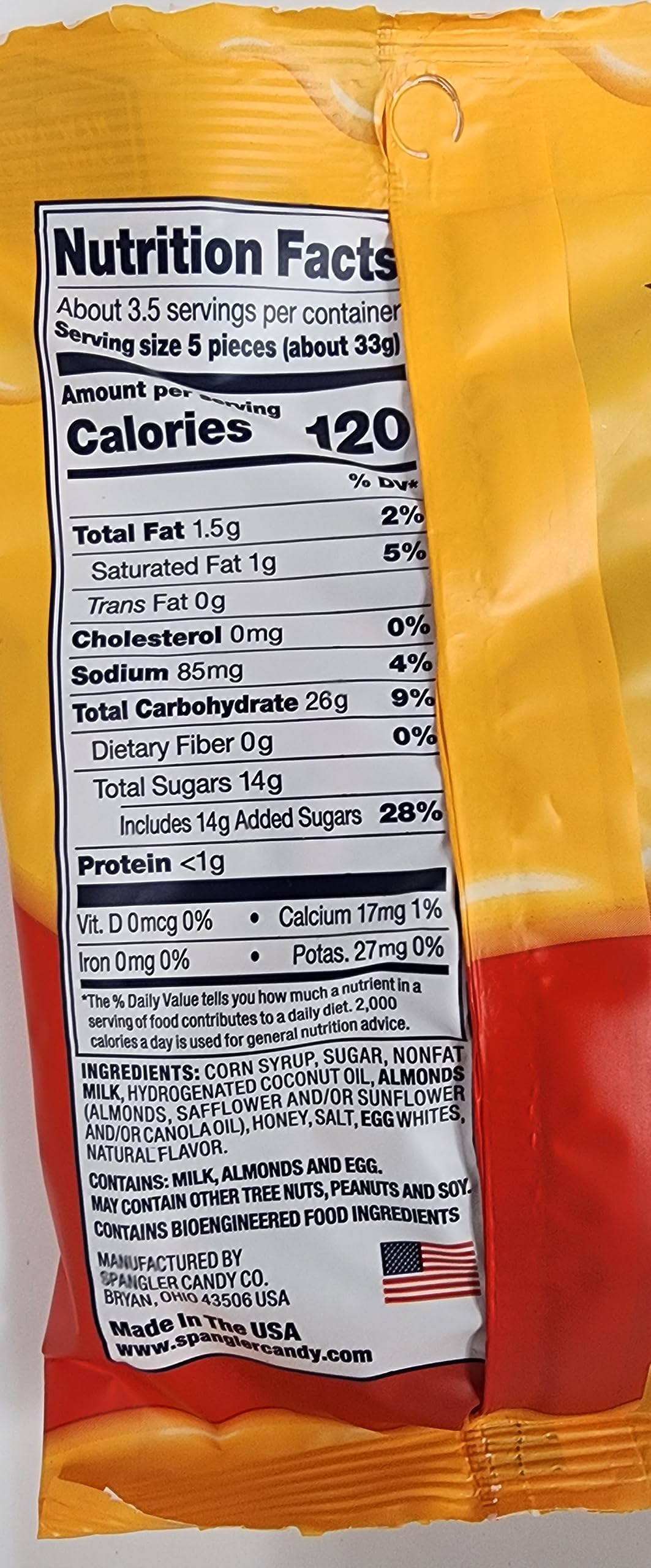 Close-up of Nestle Bit O Honey chewy candies showing texture