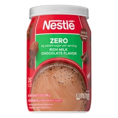 Nestle Hot Cocoa canister ready to mix for rich chocolate flavor.