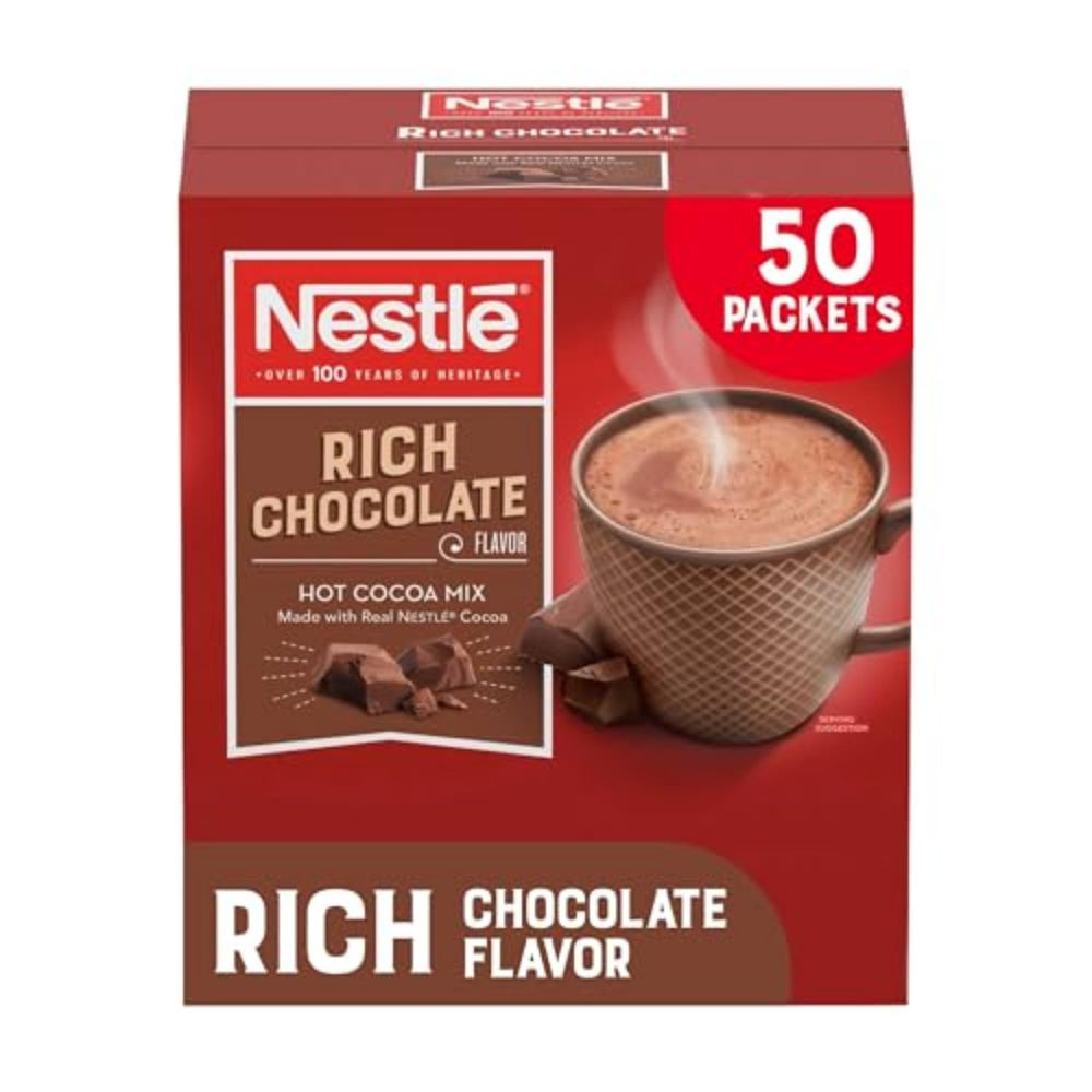 Nestle Hot Cocoa dispenser box with 50 sachets keeps counters tidy for quick service