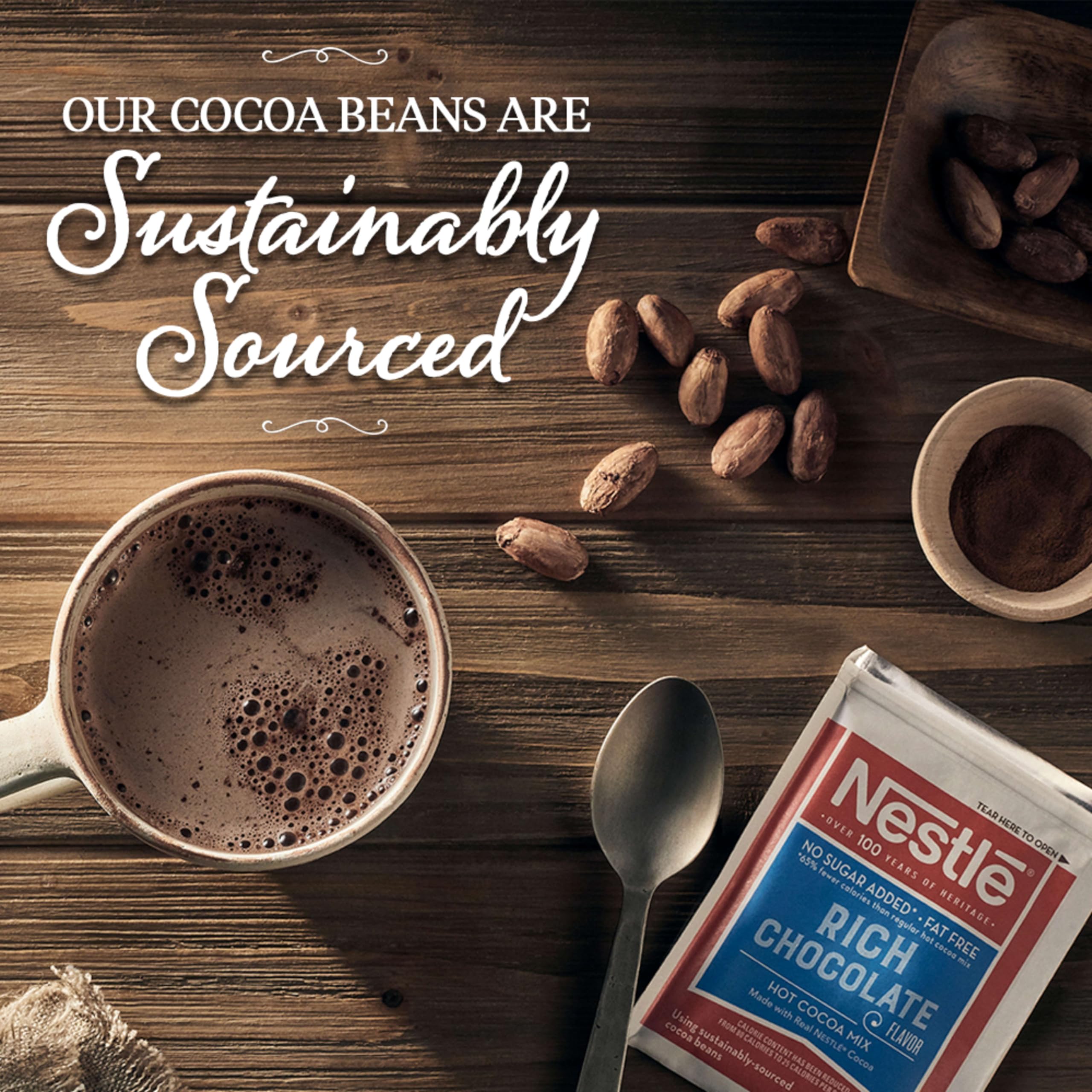 Nestle Hot Cocoa Kosher Dairy packaging indicates suitability for dairy-based drinks.