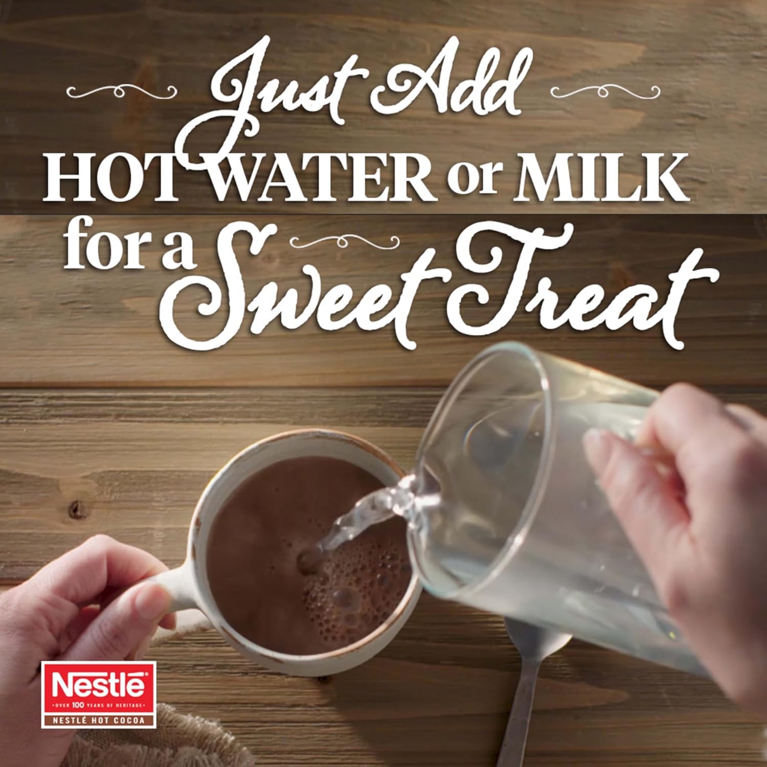 Real Nestle cocoa beans used in Hot Cocoa.