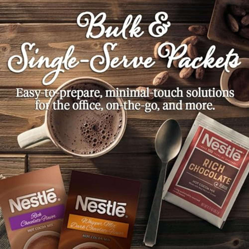 Nestle Hot Cocoa sachets displayed for fast, tidy serving