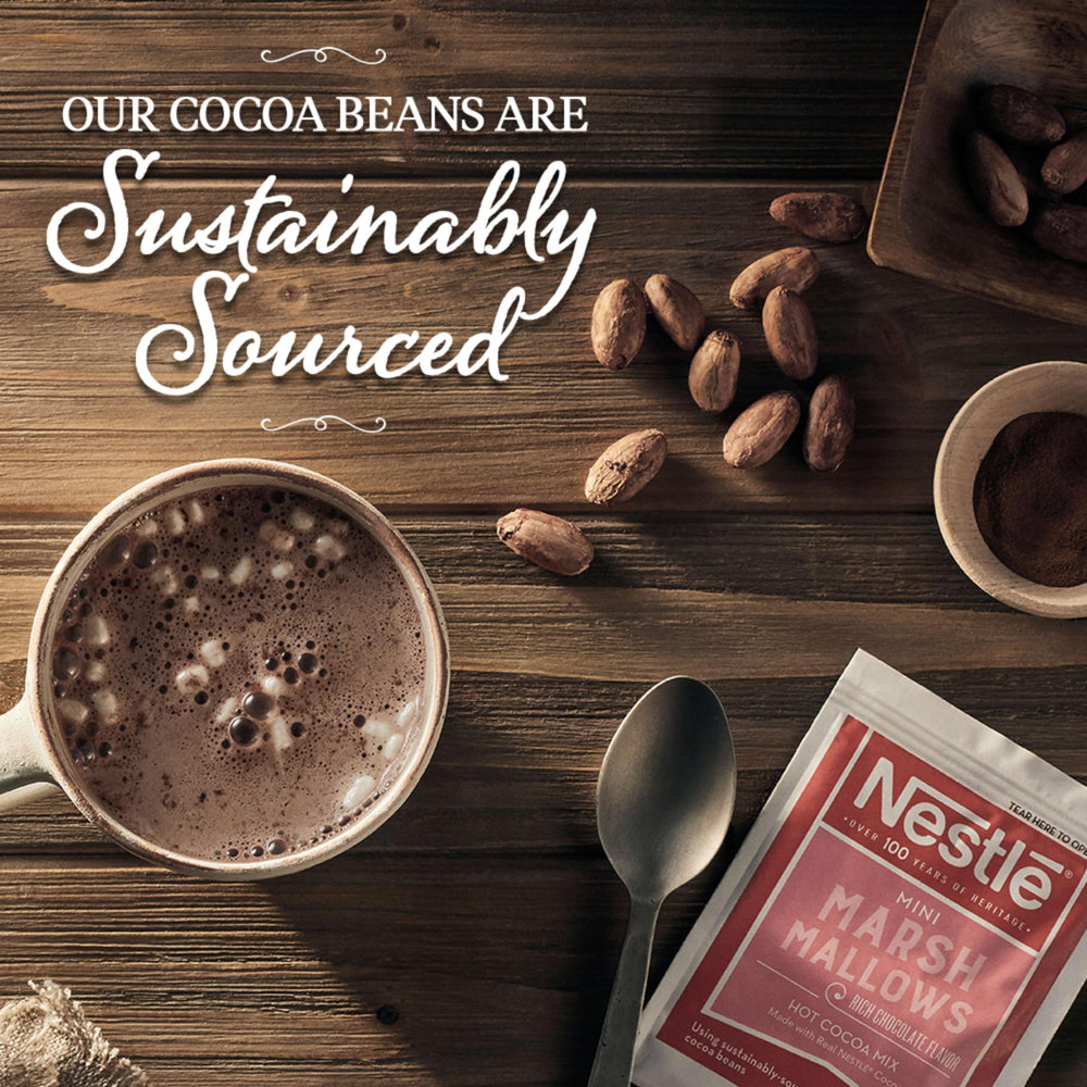 Nestle Hot Cocoa uses sustainably sourced cocoa beans for responsible indulgence