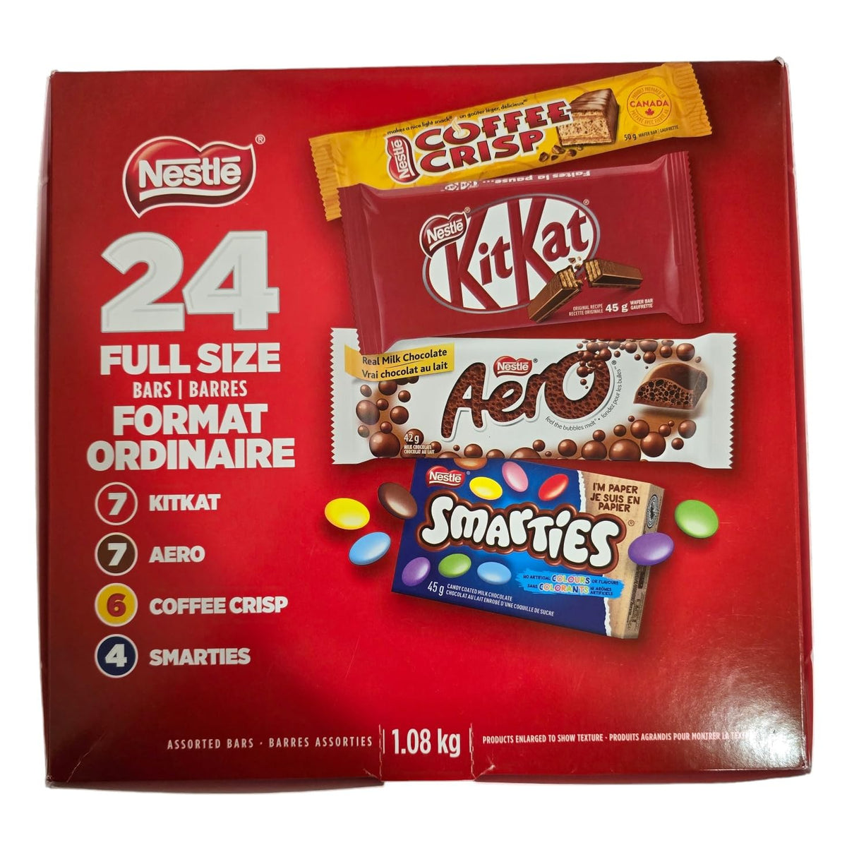 Nestlé KitKat full-size bar with crisp wafers for a satisfying crunch.